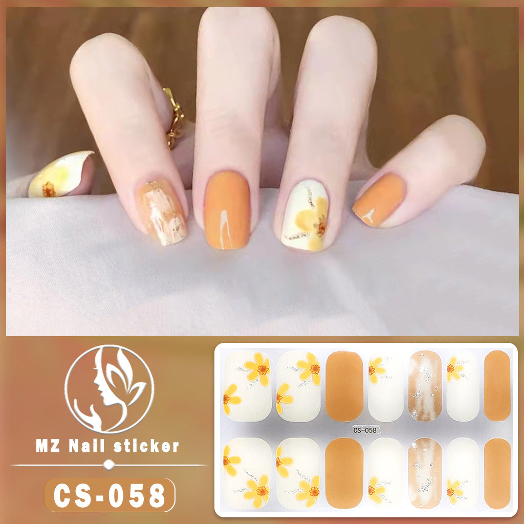 Applique Full Paste Blooming Contrast Color Nail Stickers