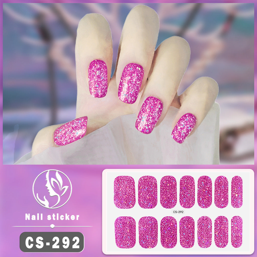 Four-color Powder Gel Oil Film Waterproof Nail Stickers