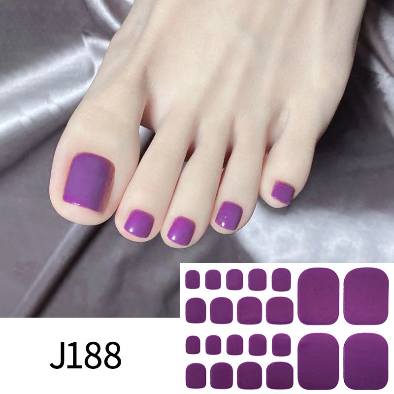 Foot Full Monochrome Toe Solid Color Nail Stickers