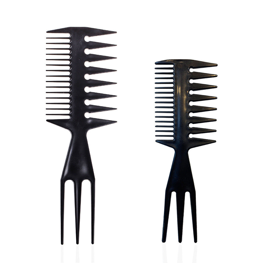 Men's Plastic Black Oil Head Modeling Barber Shop Hair Brushes & Combs