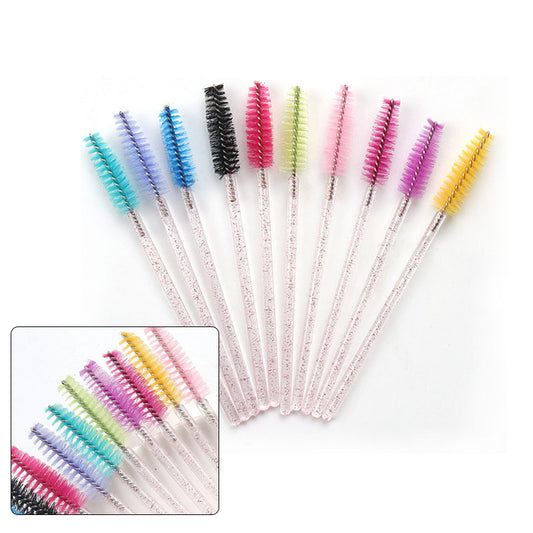 Brosse à mascara en nylon à tige en cristal Accessoires de maquillage solides