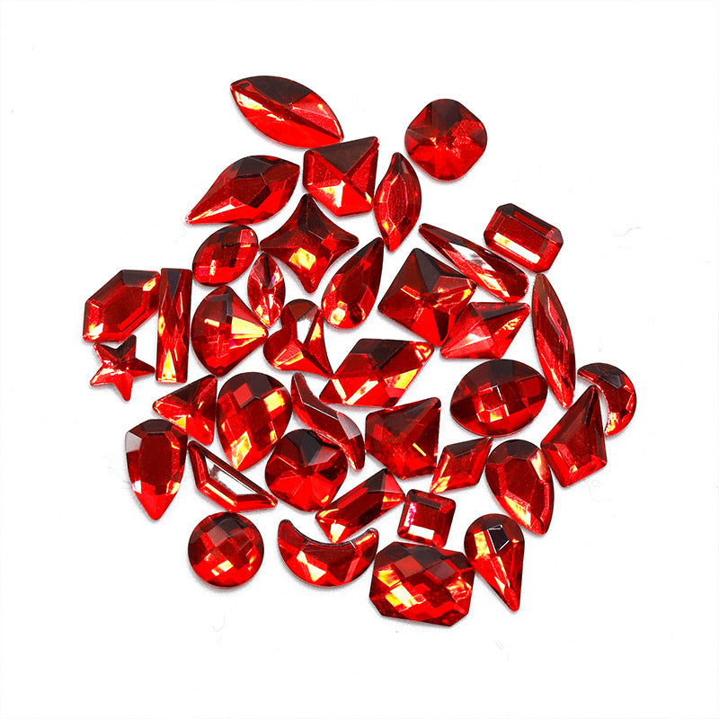 Ensemble d'outils pour ongles en strass en verre rouge super flash