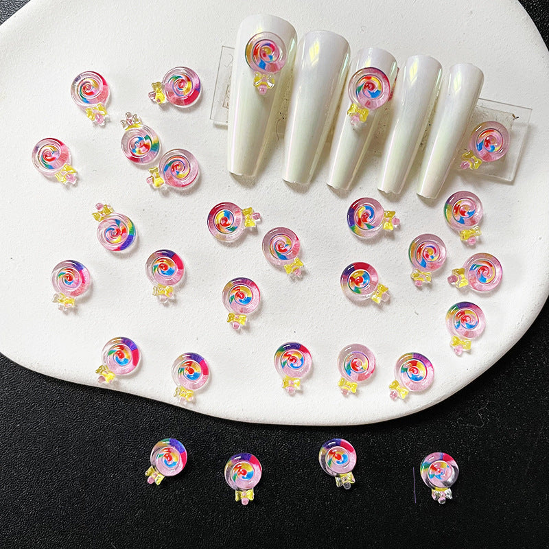 Ice Transparent Colorful Lollipop Rainbow Color Gradient Nail Care Nail Art