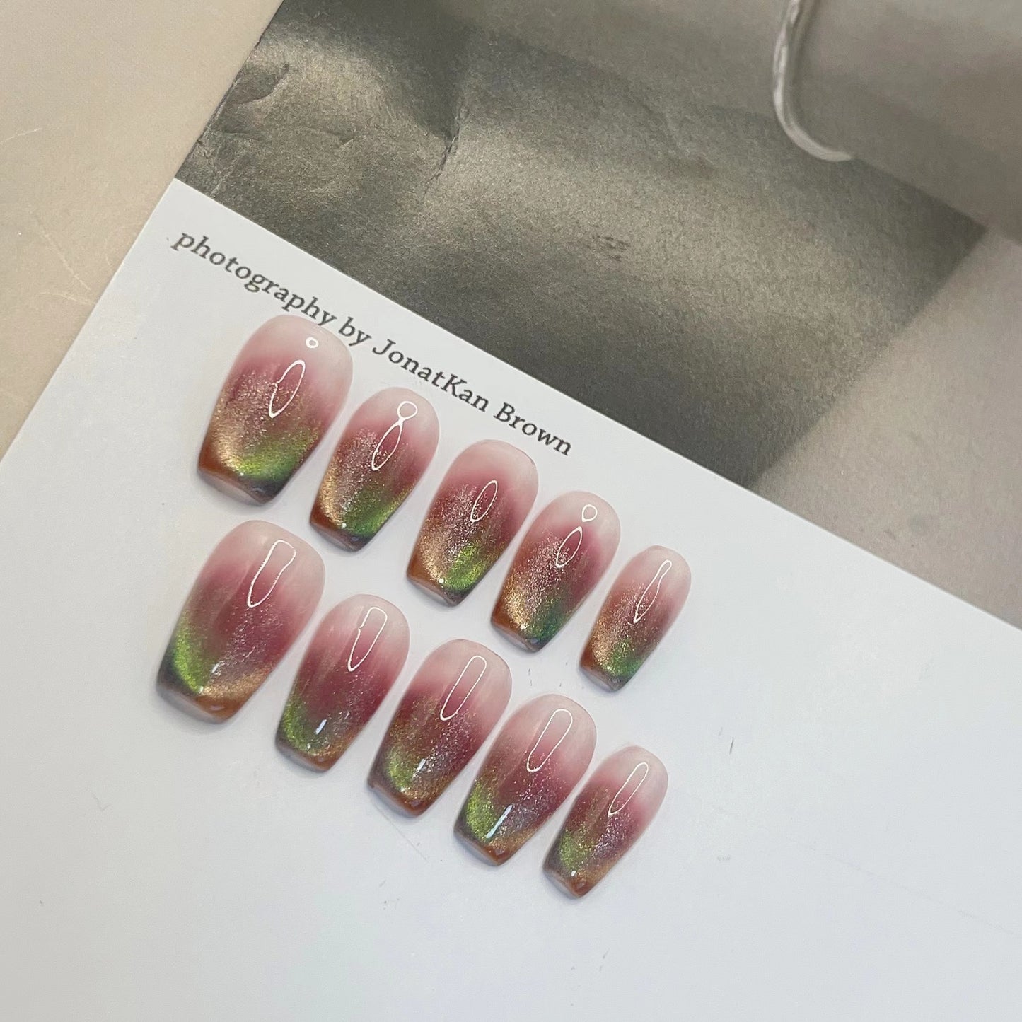 Handmade Cat Series Therapy Wear Finished Summer Light Bulb Nail Stickers