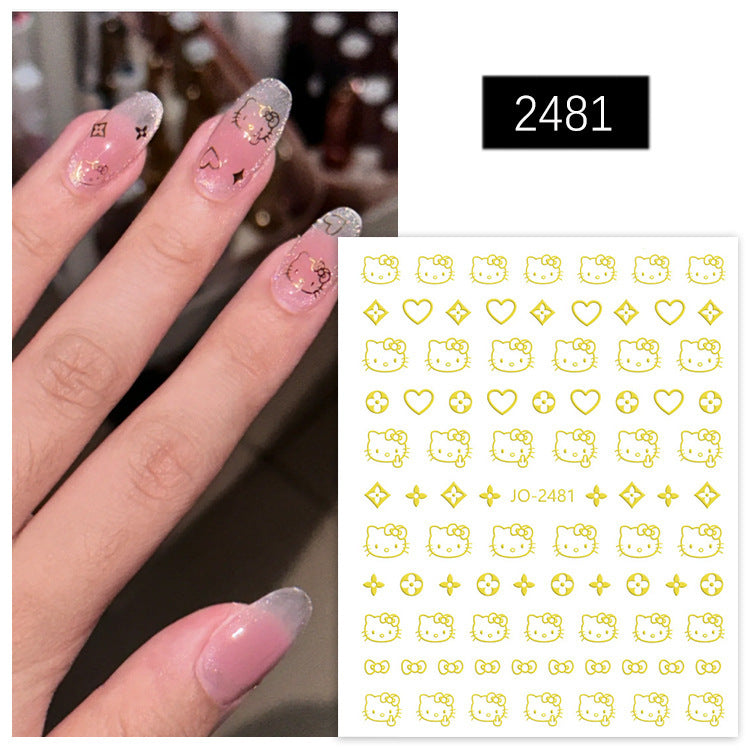 Cat Hello Kitty Cute Cartoon Adhesive Nail Stickers