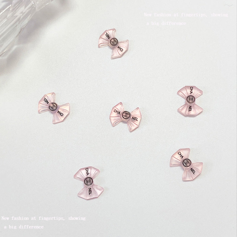 Bow Ornament Electroplated Mocha Classic Style Nail Care Nail Art