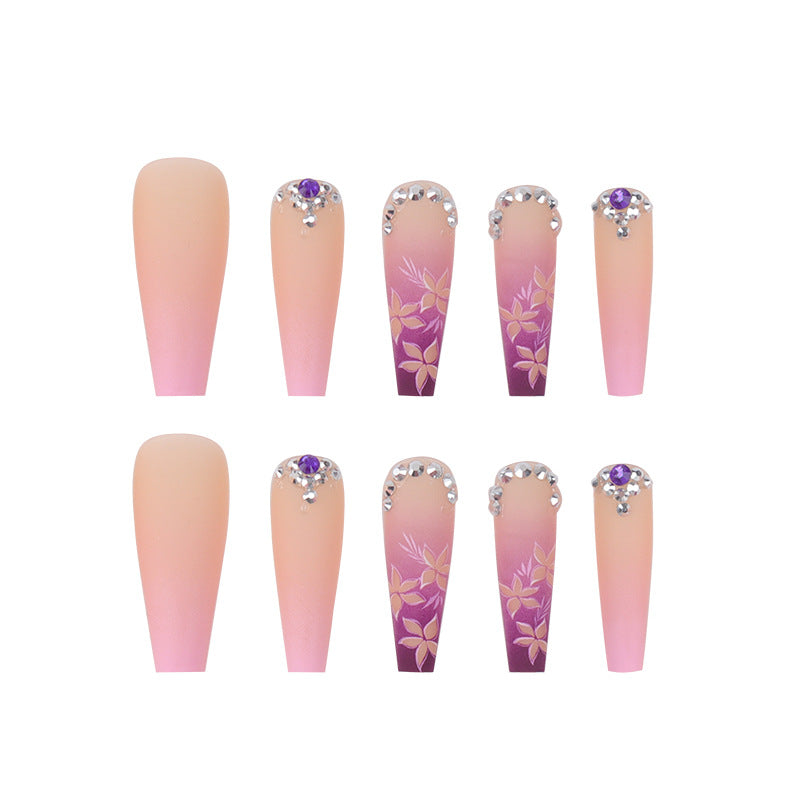 Nail Art amovible Fleur Violet Diamant Wear Beauty