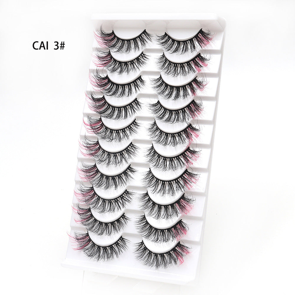 Pairs Of Colored Eyelashes Messy Thick False Lashes