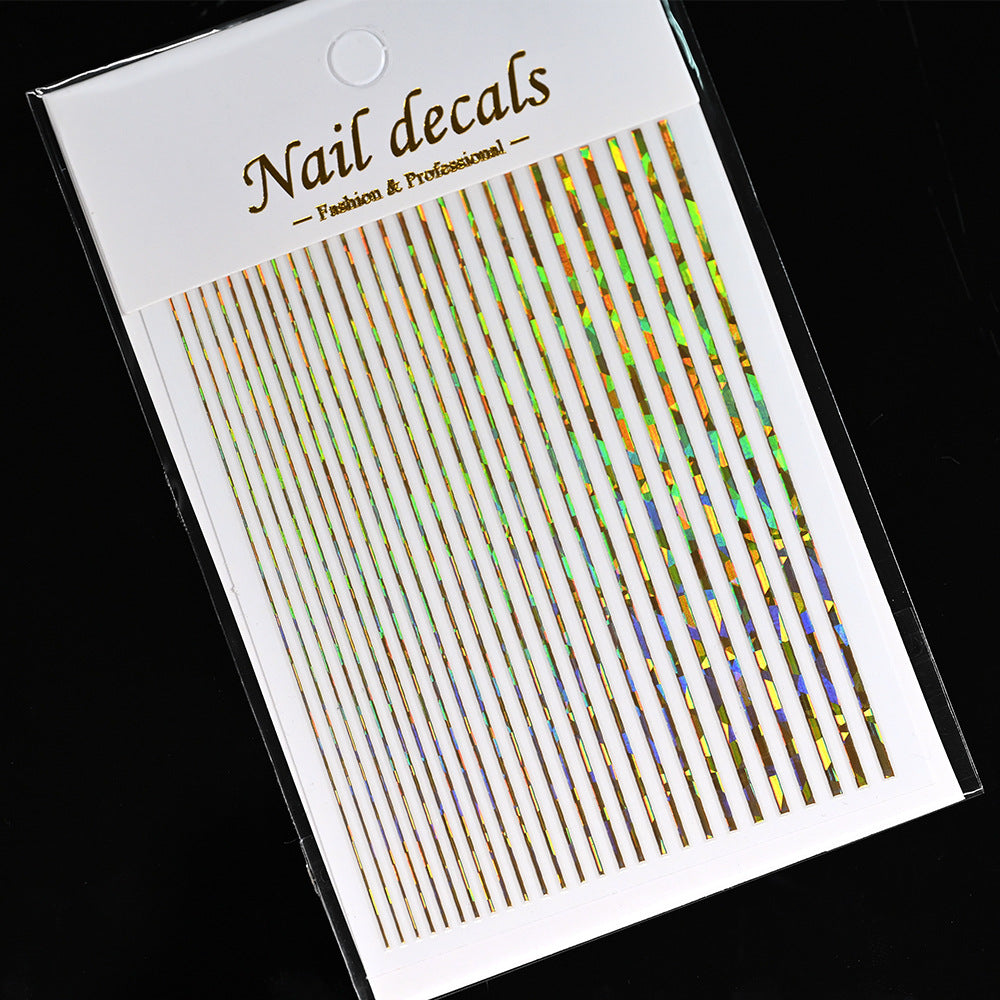 Girly Simplicity Solid Color Stripes Paper Nail Stickers