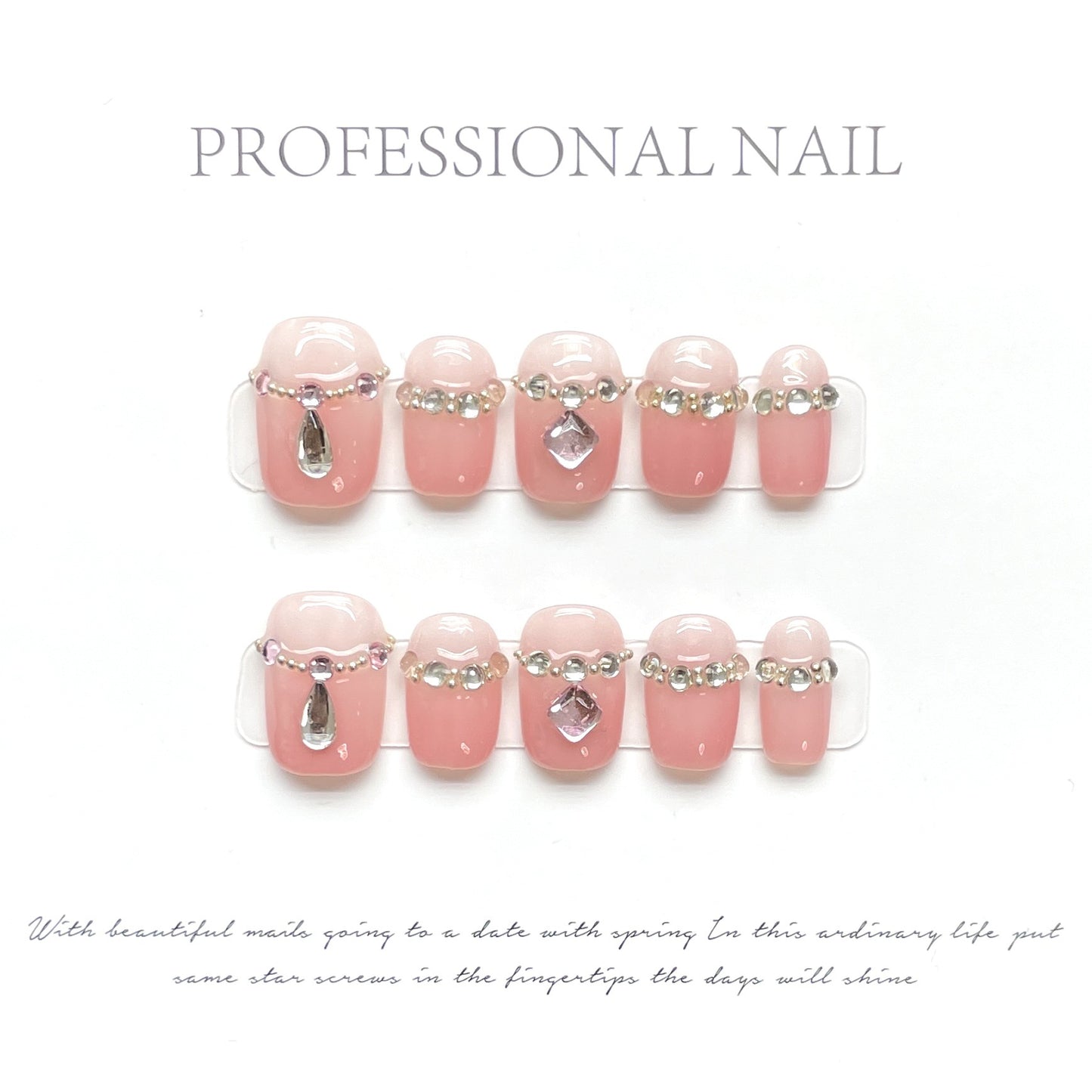 Handmade Wear White Milky Champagne Gold Nail Stickers