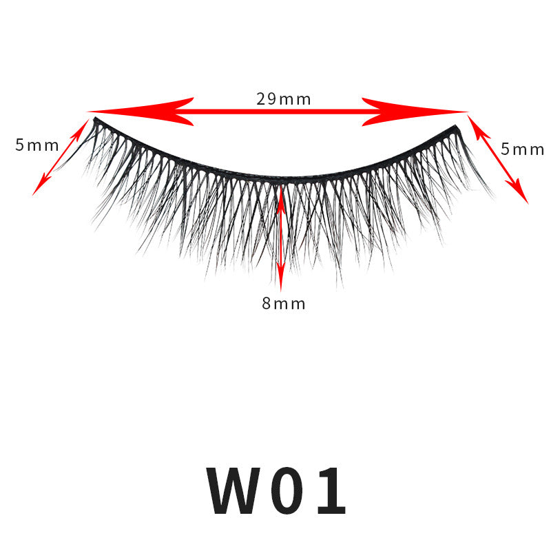 Slim Model Natural Eyelashes Curling Cross False Lashes