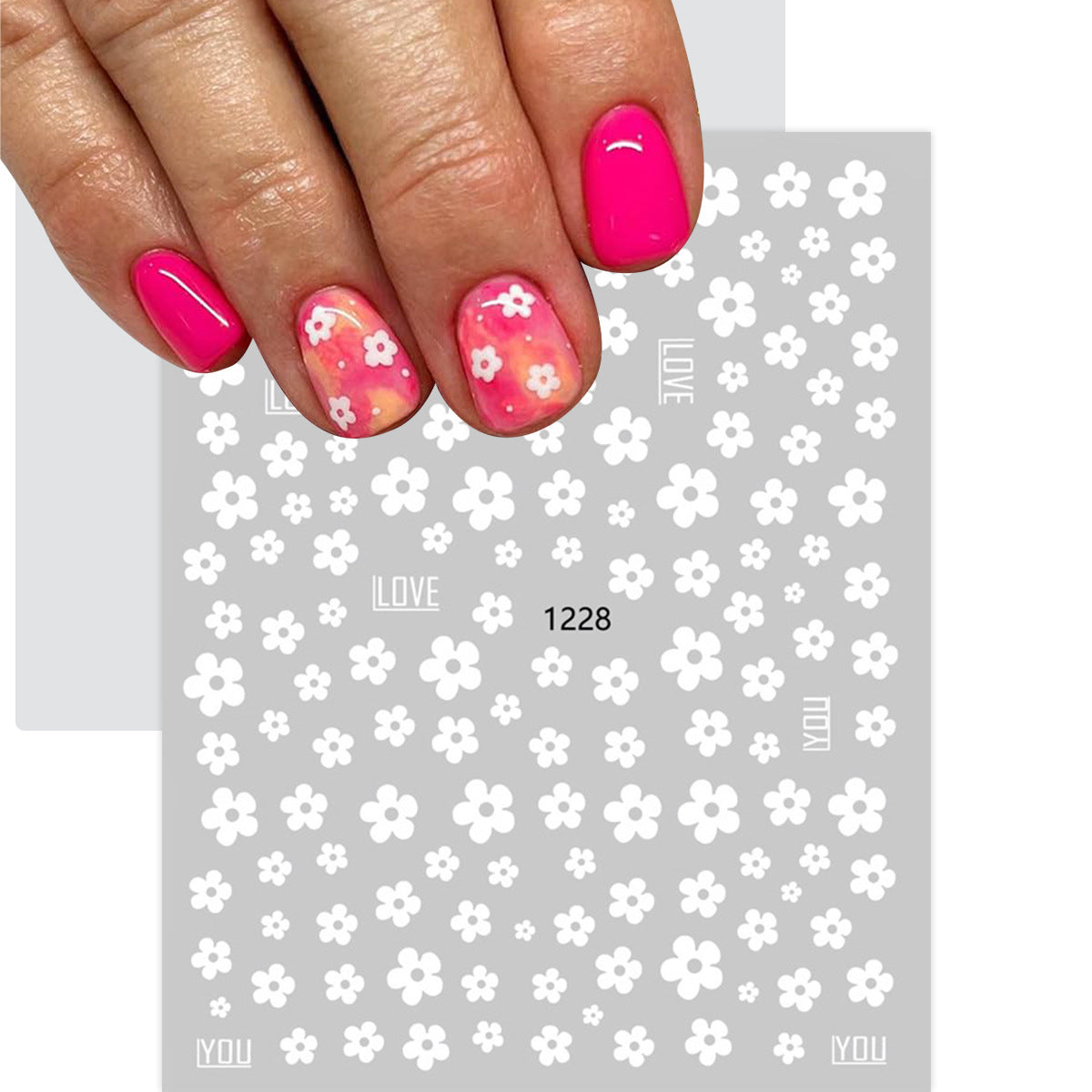 Summer Flower Fresh Comes With Adhesive Nail Stickers