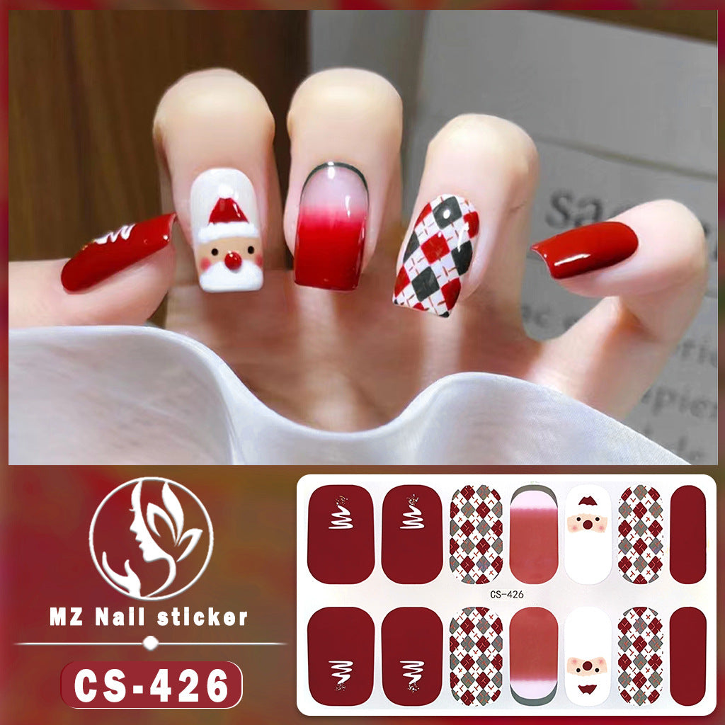 Beauty Full Cute Tree Santa Claus Nail Stickers