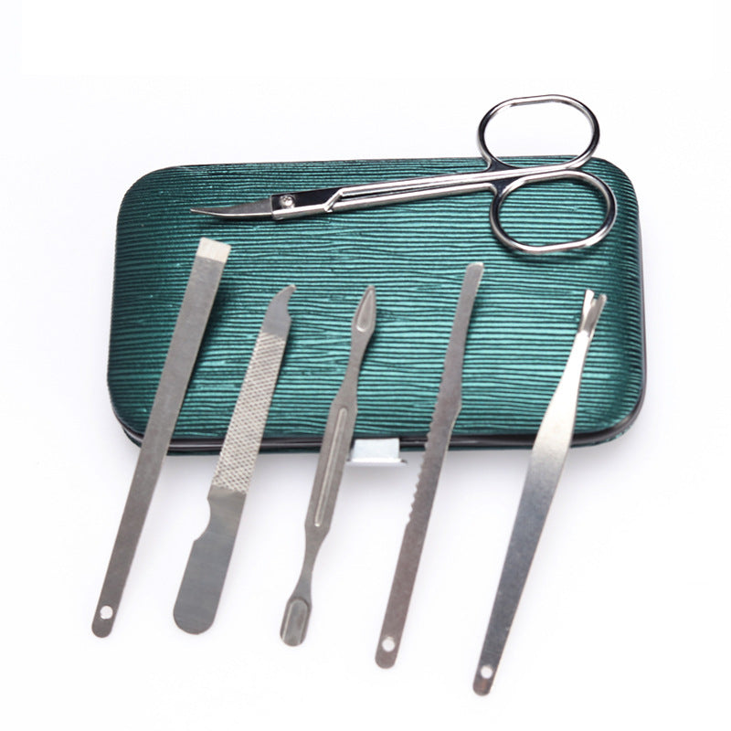 Ensemble d'outils de manucure en acier inoxydable avec ciseaux et coupe-ongles