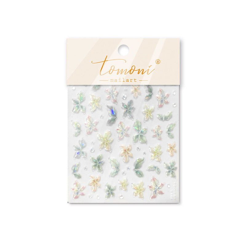 Lily Relief Flower Three-dimensional Petals Small Nail Stickers