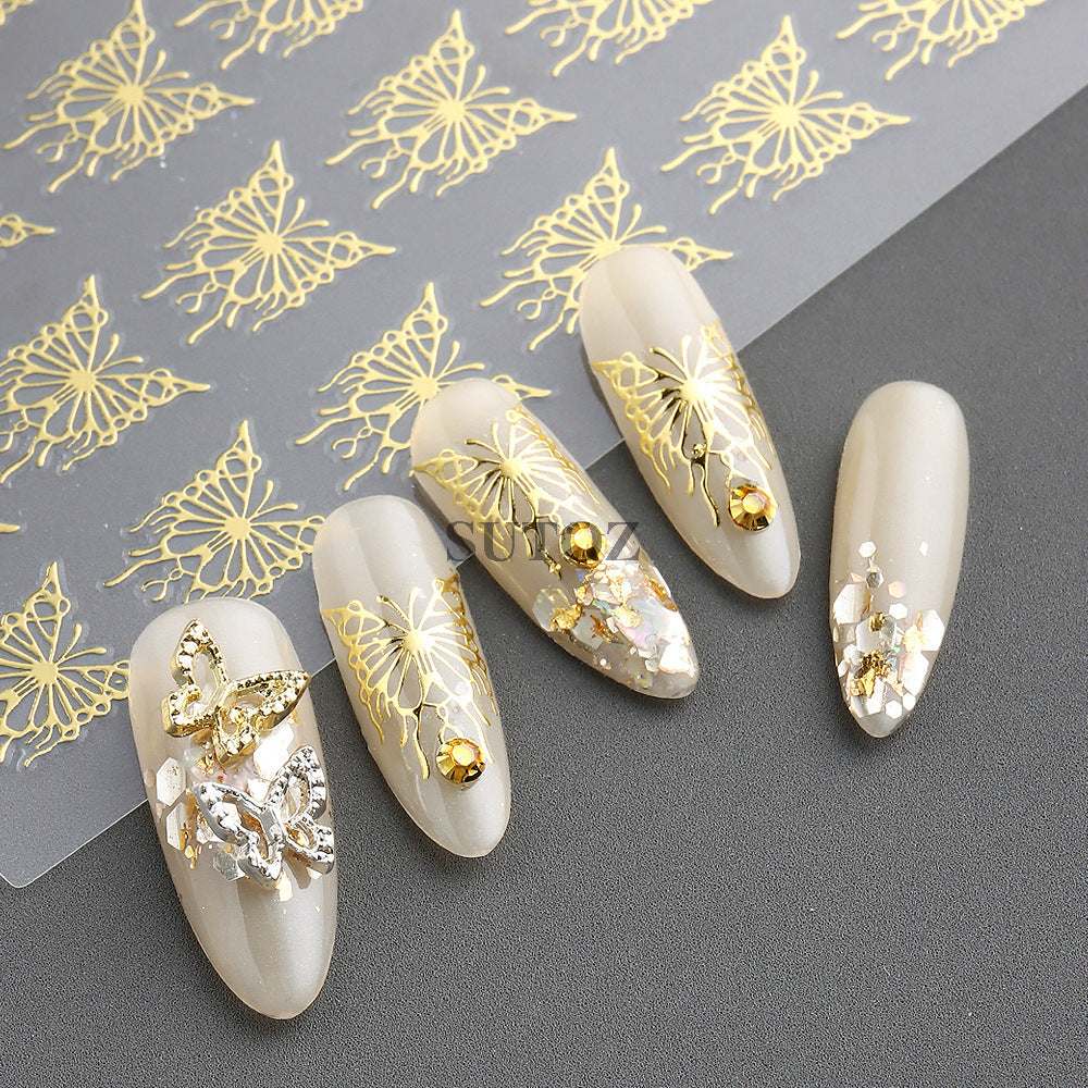 Sweet Cool Super Fairy Hollow Liquid Butterfly Nail Stickers