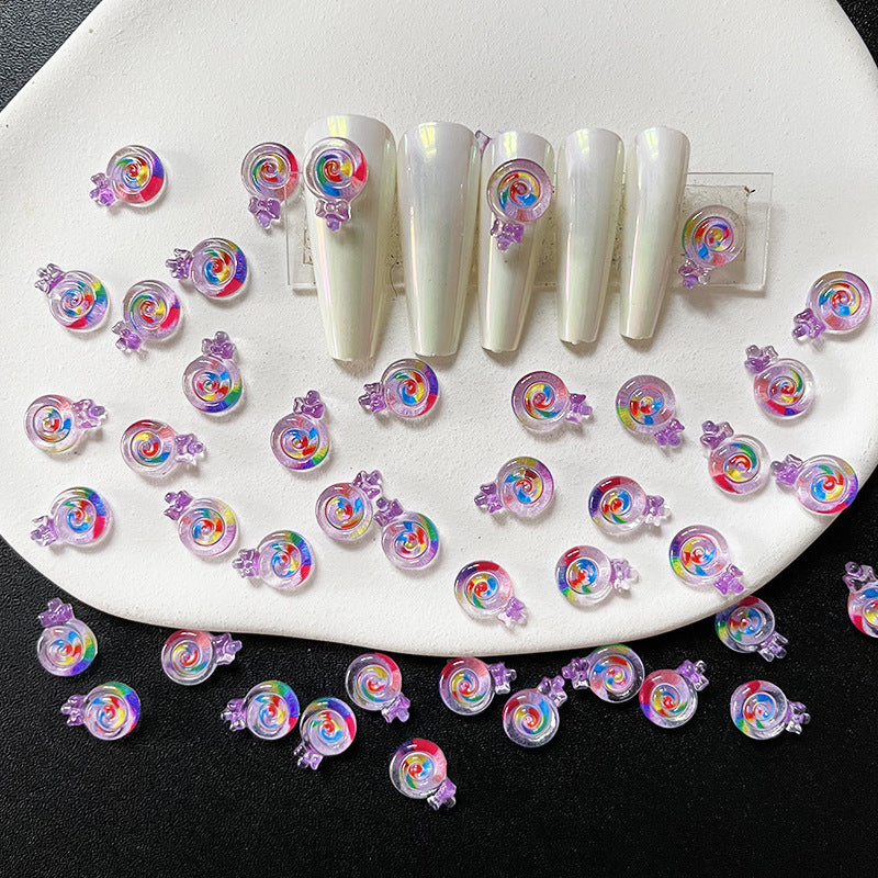 Ice Transparent Colorful Lollipop Rainbow Color Gradient Nail Care Nail Art