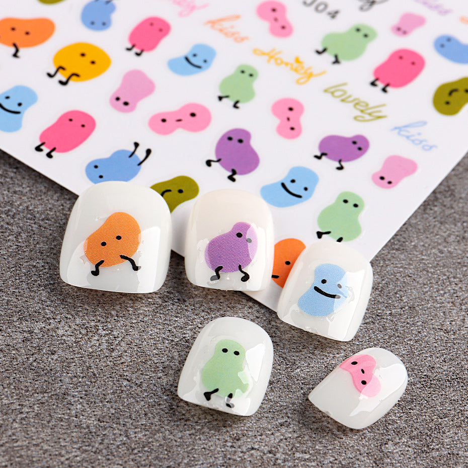 Glue Small Sweet Potato Summer Cute Bear Caterpillar Nail Stickers