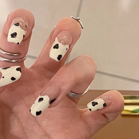 Cute Cows Pattern Hand Painted Artistic Nail Stickers