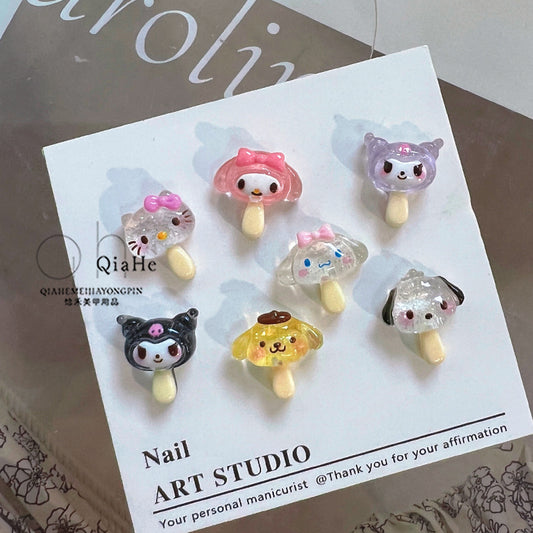 Ice Candy Cartoon Ornament Cream Three-dimensional Resin Nail Care Nail Art