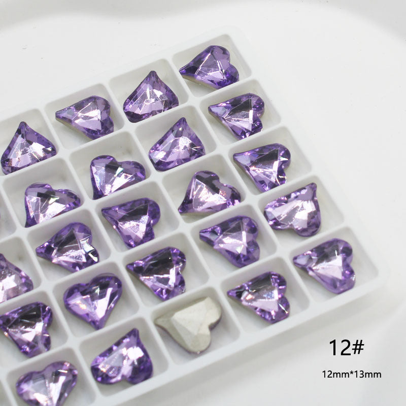 Crystal Purple Pointed Bottom Fancy Shape Diamonds Super Nail Care Nail Art