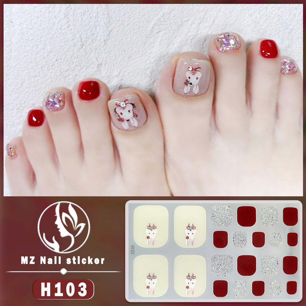 Feet Paper Imitation Diamond Waterproof Durable Nail Stickers