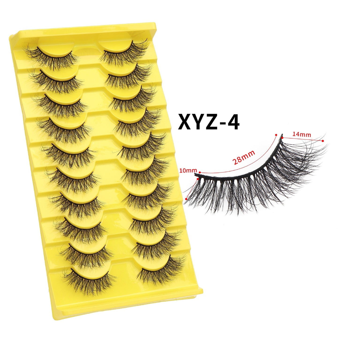 Paires de faux cils explosifs recourbés en trois dimensions