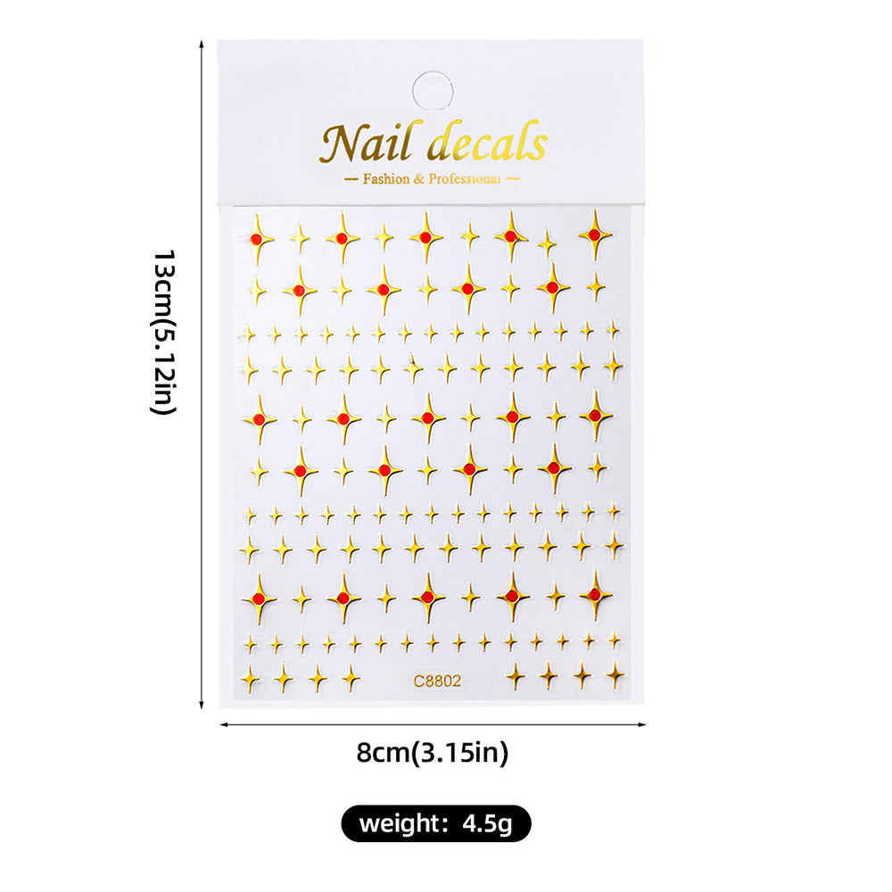 Style Gilding Asterism Golden Little Star Nail Stickers