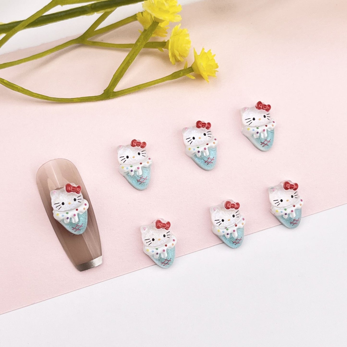 Ice Cream Cartoon Ornament Cute Cat Nail Care Nail Art