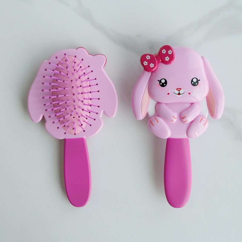 Mini brosses et peignes à cheveux en plastique rose pour la maison