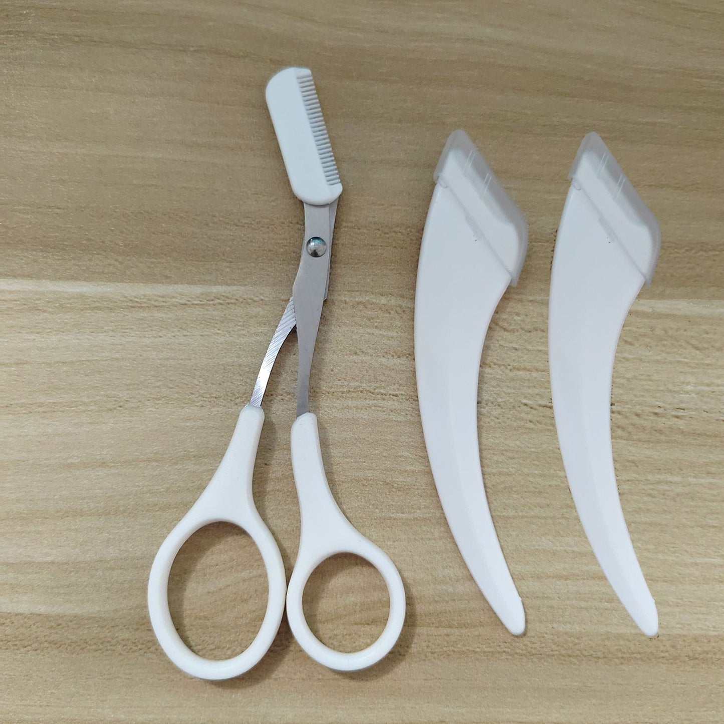 Scissors With Trimmer Curved Moon Knife Makeup Accessories