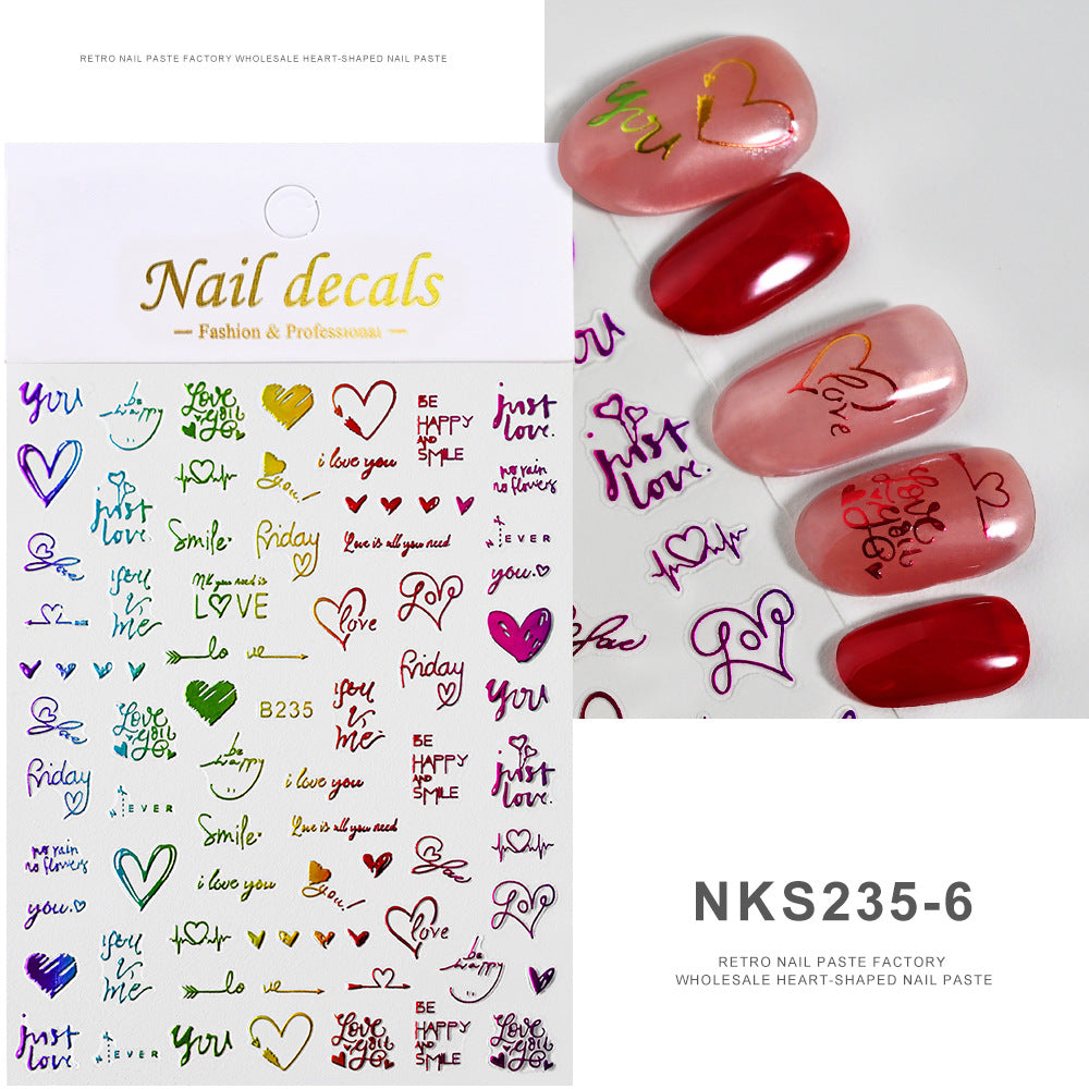 Autocollants pour ongles en forme de cœur pour la Saint-Valentin de Wind Heart Iti