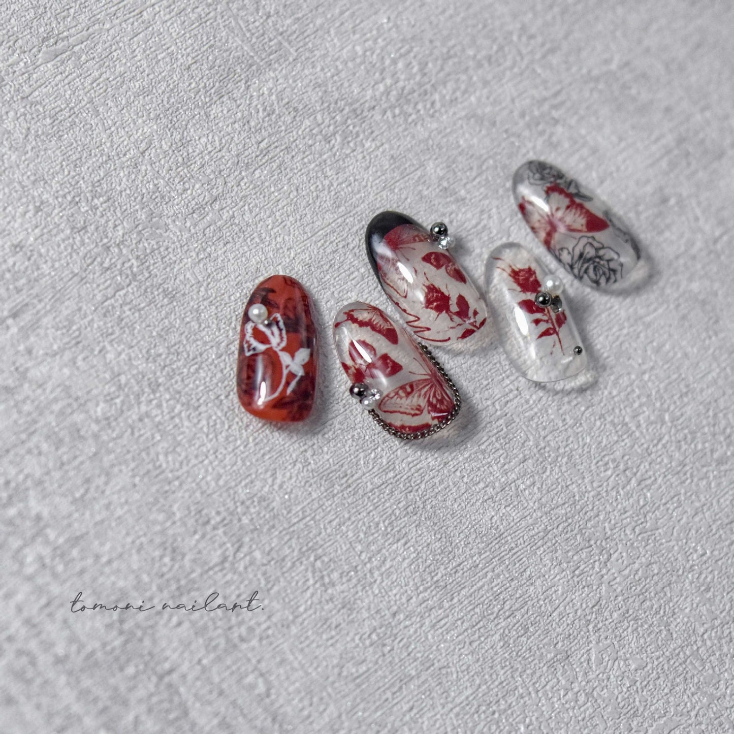 Thin Tough Retro Dark Moon Butterfly Nail Stickers