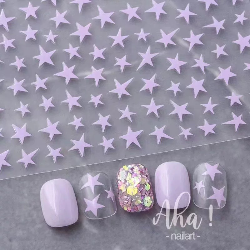 Small Stars Starry Mango Gold Sier Adhesive Nail Stickers