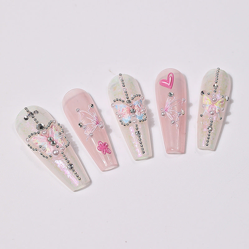 Rose Butterfly Three-dimensional Relief Wind Simple Nail Stickers