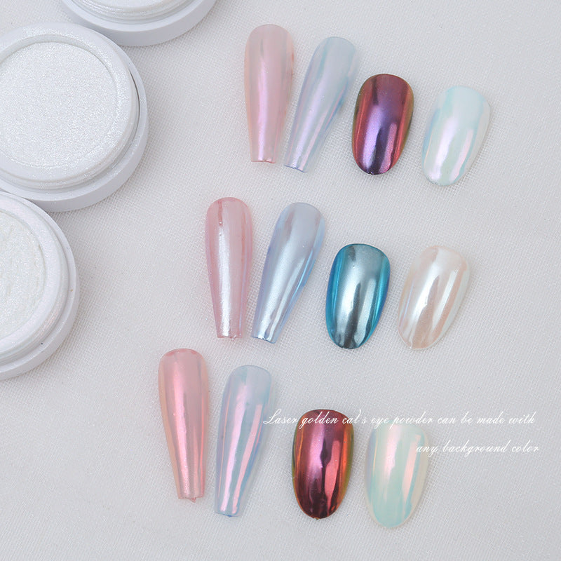 Poudre Aurora Fée Blanche Soin des Ongles Miroir Super Flash Nail Art