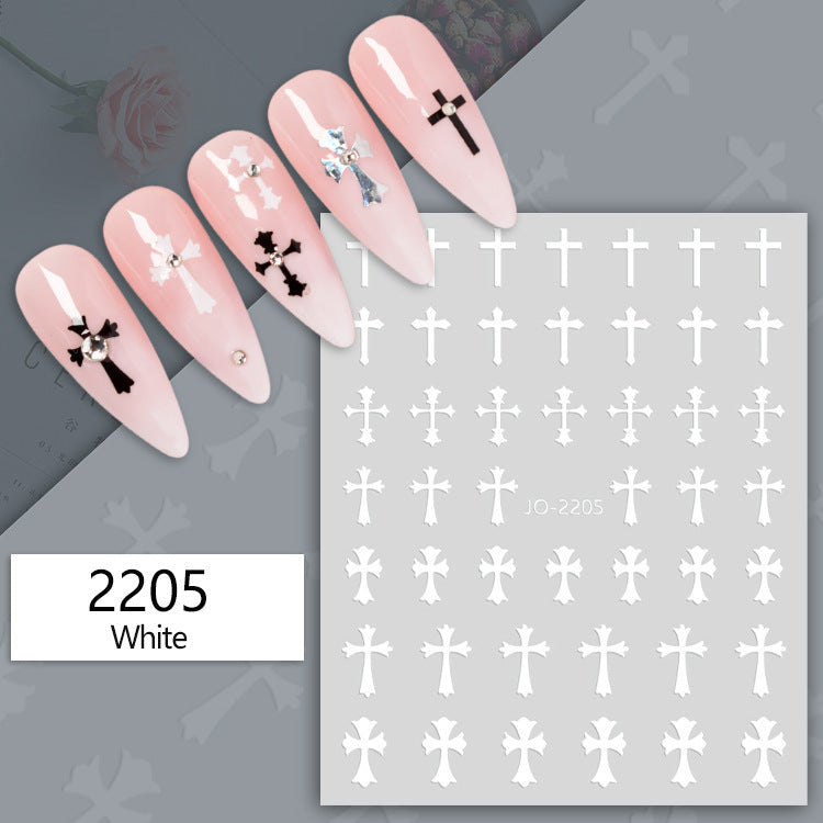 Heart Paper Color Cross Solid Beauty Nail Stickers