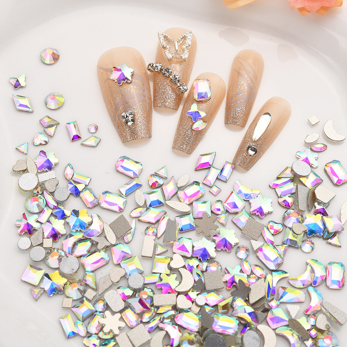 Rhinestone Ornaments Mixed Mini Flat-bottomed Fancy Nail Care Nail Art