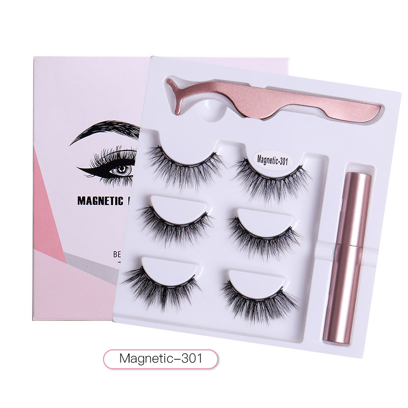 Pairs Magnetic Suction Eyelashes Natural Thick Comfortable Cross Artificial False Lashes