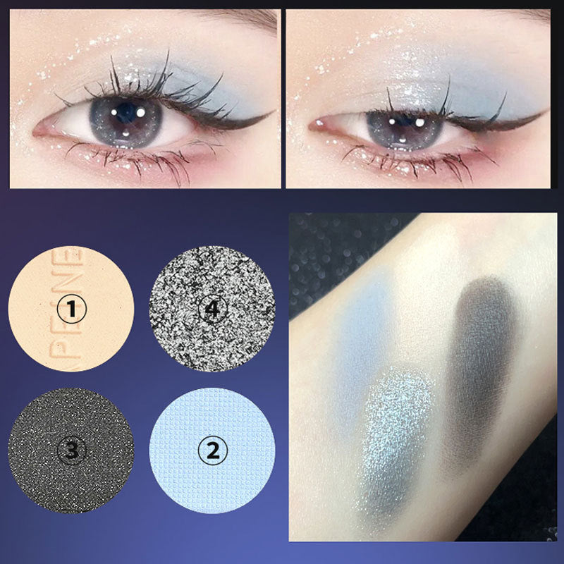 Palette de quatre couleurs de la série Cold Millennium Hot Dark Thin Eyeshadow