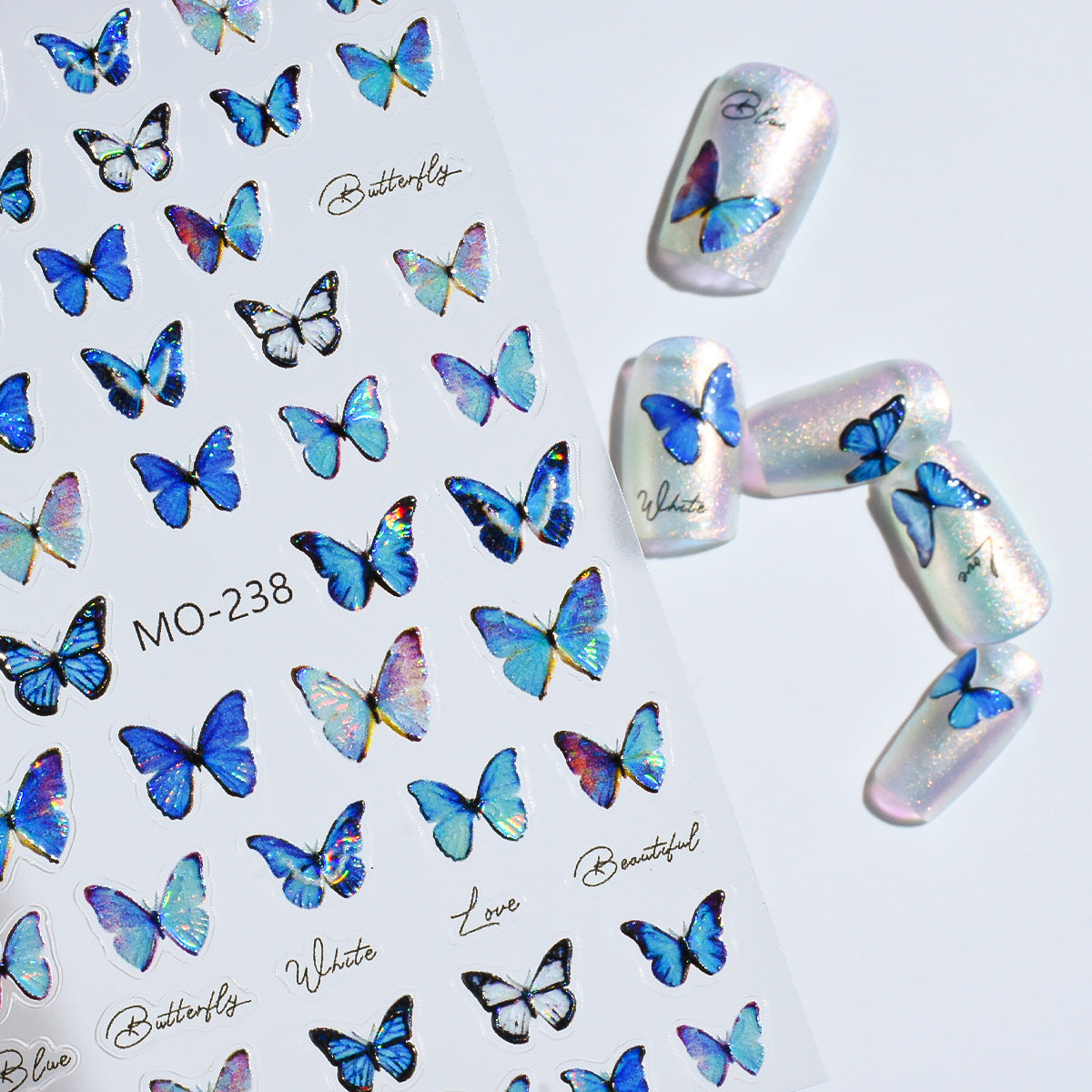 Glamorous Butterfly Ornament Three-dimensional Patch Decal Nail Stickers