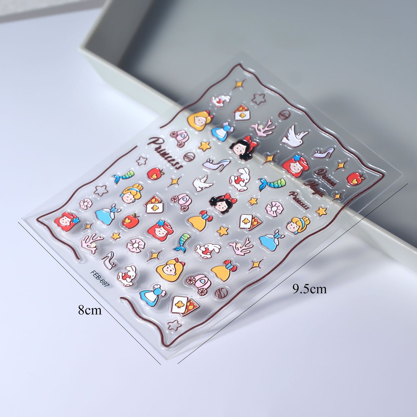 Cute Version Princess Journal Decoration Relief Beauty Nail Stickers