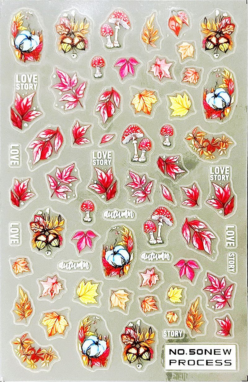 Live Broadcast Christmas Halloween Marine Maple Nail Stickers