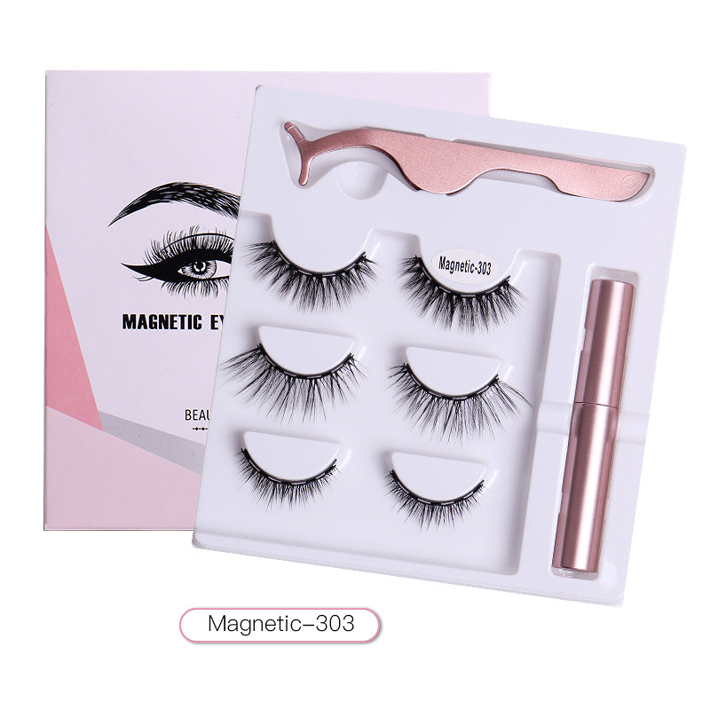 Pairs Magnetic Suction Eyelashes Natural Thick Comfortable Cross Artificial False Lashes