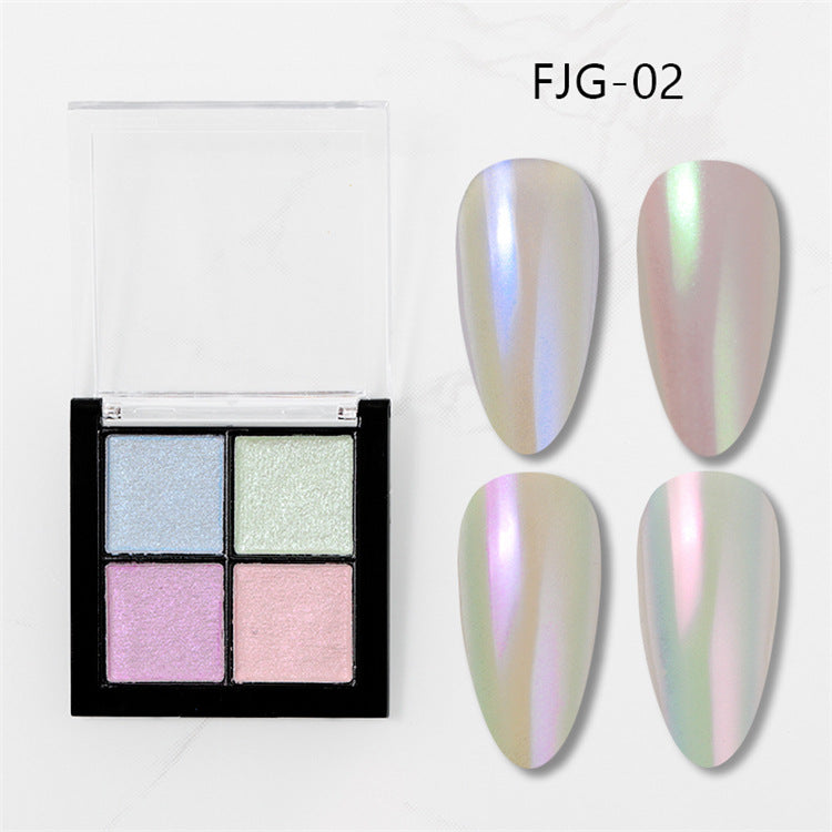 Solid Magic Mirror Effect Powder Four-color Nail Care Nail Art