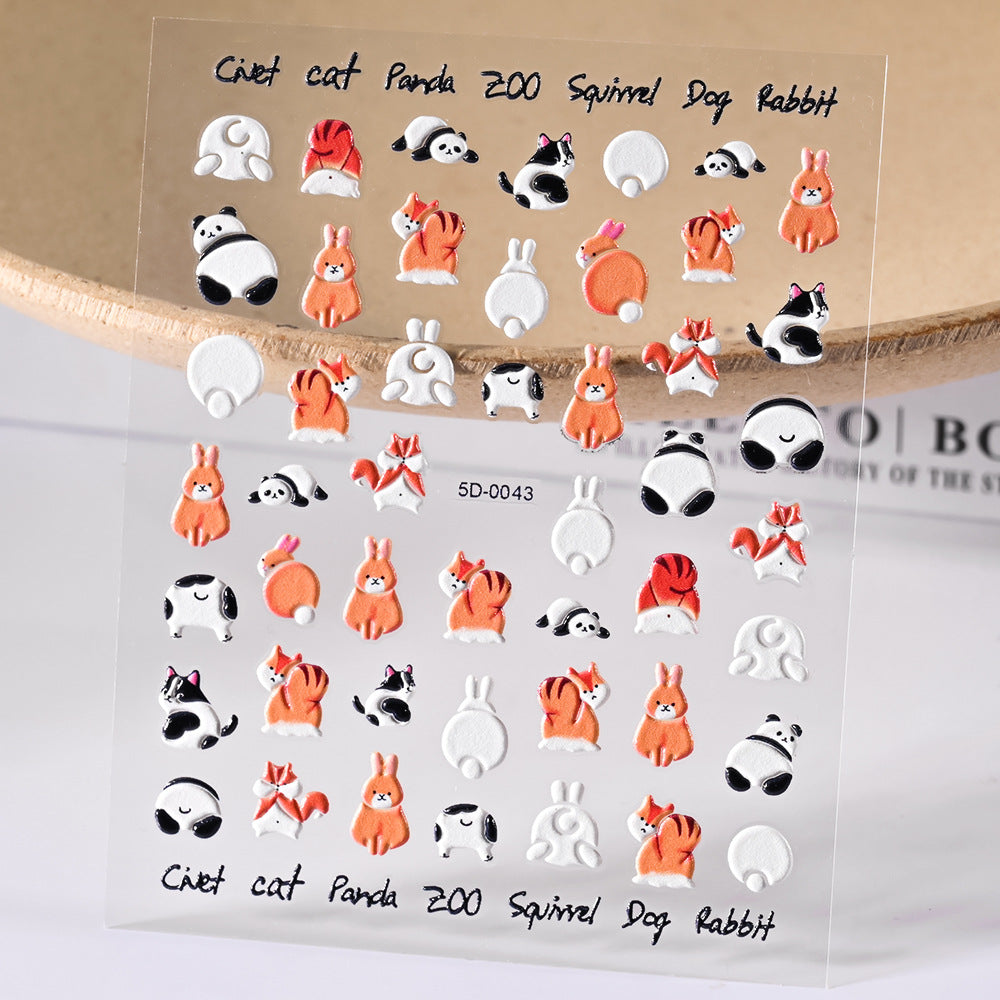 Paper Card Packaging Simple Cute Three-dimensional Nail Stickers