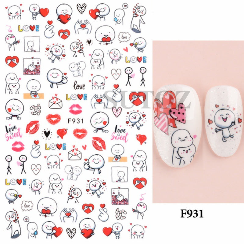 Day Cartoon Comic Series Than Heart Nail Stickers