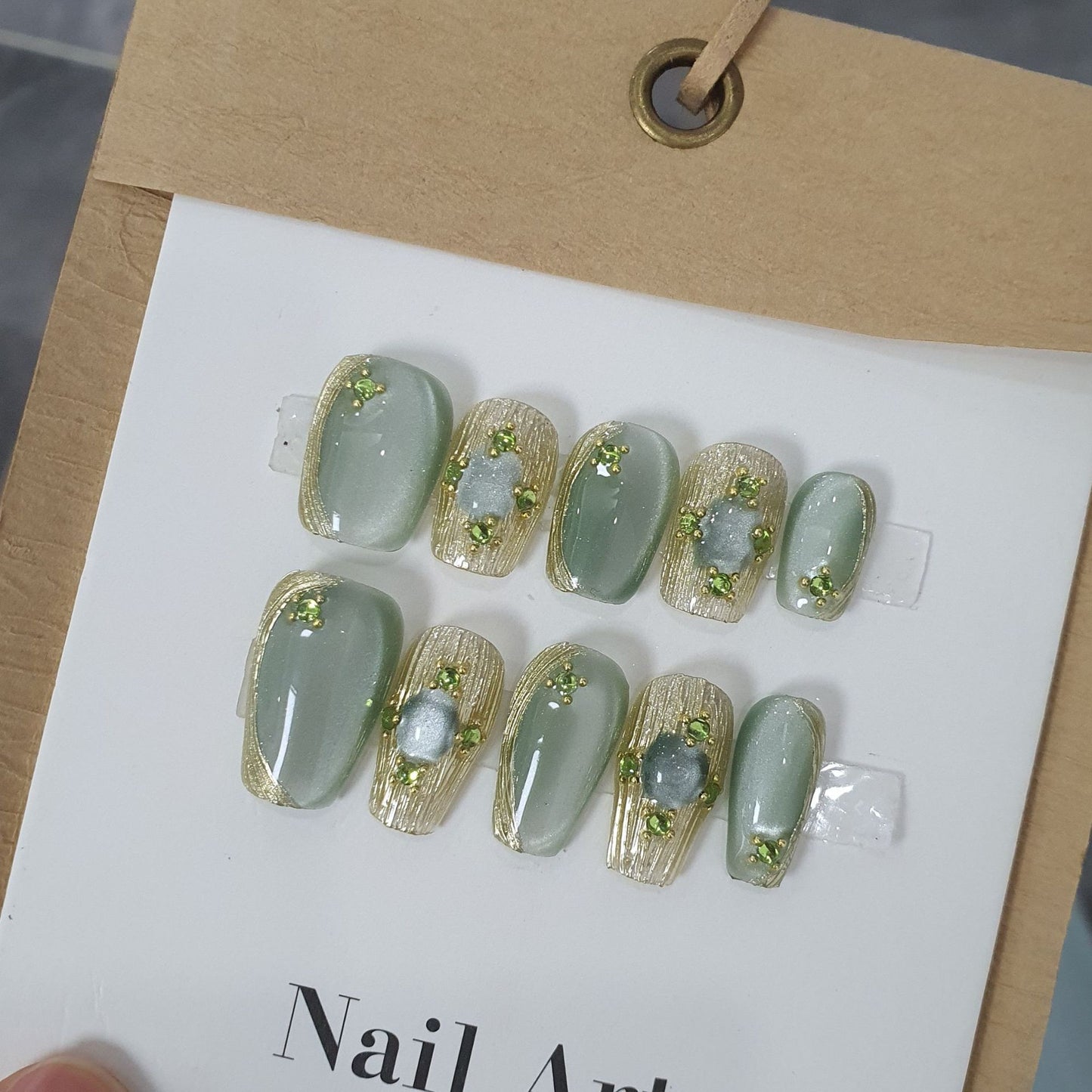 Rose Handmade Wear Summer Fresh Green Nail Stickers