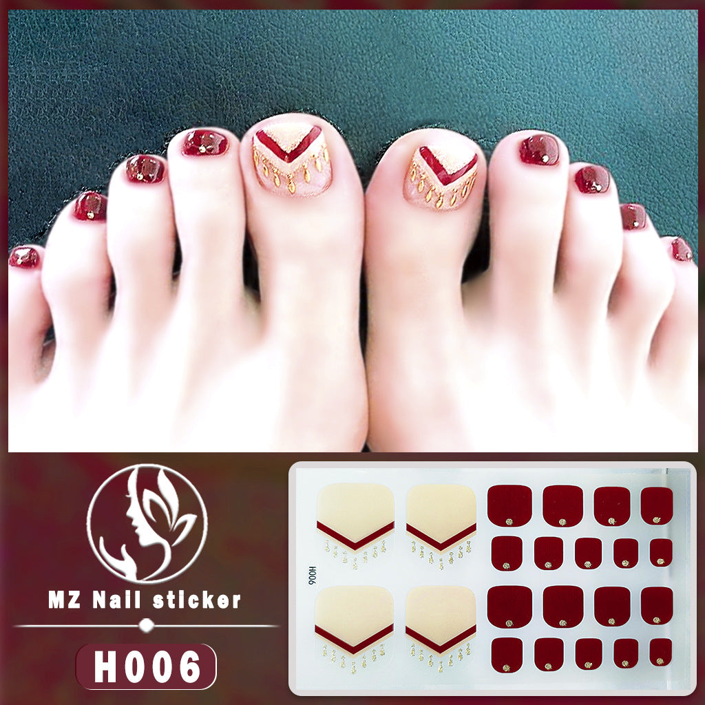 Feet Paper Imitation Diamond Waterproof Durable Nail Stickers