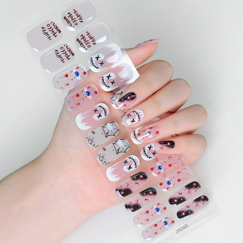 Autocollants pour ongles en gel lumineux classiques et décontractés pour Halloween